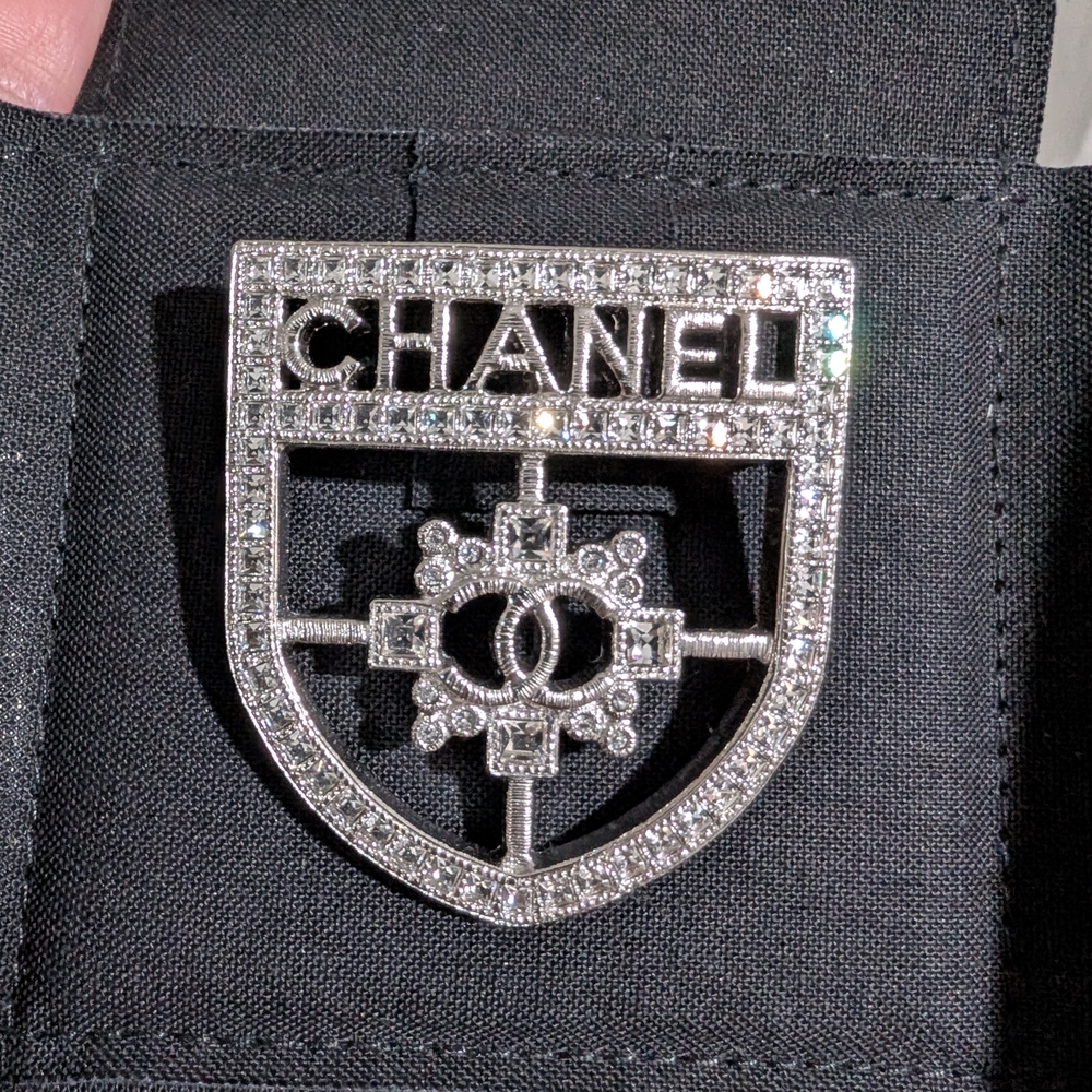 Authentic CHANEL CC Shield Brooch
